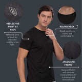 Men's Round Neck Super Smooth Self Design Wrinkle Resistant T shirt