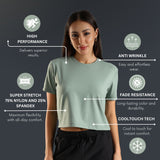 Women’s super stretchy ultra soft sweat wicking Nylon crop top