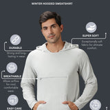 Men's Quilted Hooded Sweat Shirt with Kangaroo Pockets