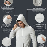 Men's Quilted Hooded Sweat Shirt with Kangaroo Pockets