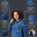 Women's Quilted Hooded Sweat Shirt with Kangaroo Pockets