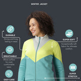 Women's Colour Block Jacket with Zipper closure