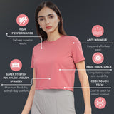 Women’s super stretchy ultra soft sweat wicking Nylon crop top