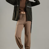 Women's Raglan Sleeve Hoodie with High V-Neck Collar & Zipper Opening