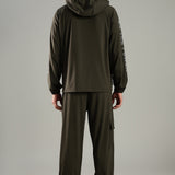 Men’s Raglan Hoodie & Jogger Set with Zipper Pockets & Flap Detail