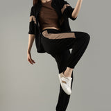 Women’s Cut & Sew Tracksuit with Adjustable Drawstring Waistband