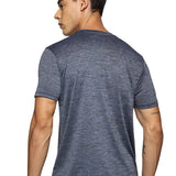 Men Regular Fit Round Neck Half sleeve T shirt (Blue)