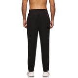 Men side pocket with Zipper closing and outside Drawstring Track Pants (Black)