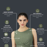 Women UPF Protection & Eco-Friendly Yoga Sleeveless Criss Cross Crop Top