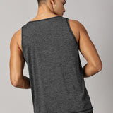 Men Slim Fit Sleeveless Tank Top with Arrow Print at Chest