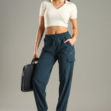 Women’s Workleisure Cargo Pants with Elasticated Cuff