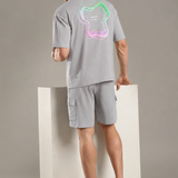 Men Cargo Shorts With Elasticated Waist Band And Adjustable Drawstring