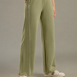Relaxed Fit Drawstring Wide-Leg Pants Designed with contrast piping for Elevated All-Day Comfort