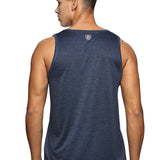 Men Slim Fit Round Neck Sleeveless Tank Top With arrow print at chest (Navy Blue)