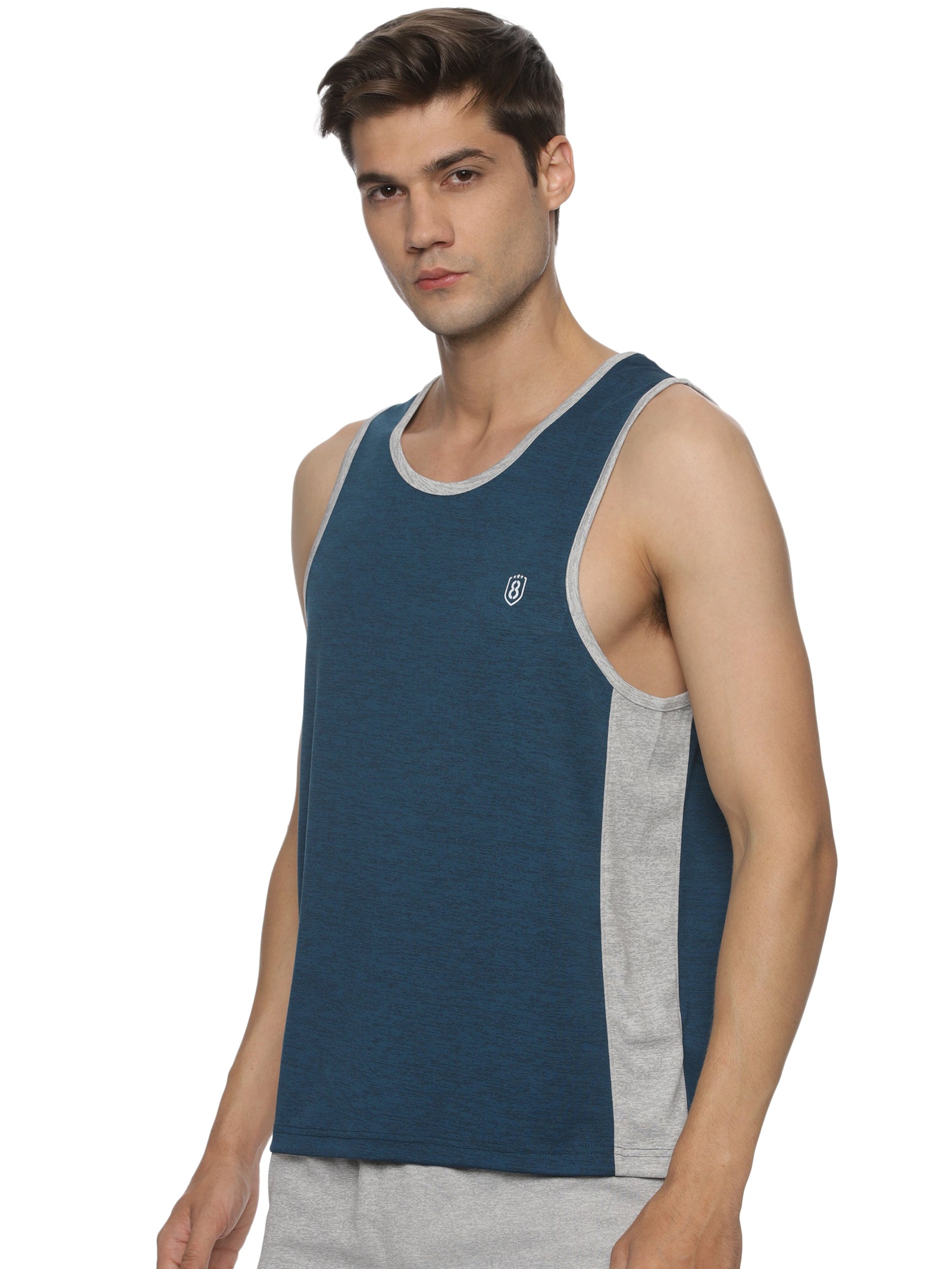 DOMIN8 Men Breathable Polyester Sleeveless CUT &SEW Basketball TEE