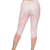 Women's Slim-Fit Printed Capri With Elasticated Waist & Mesh At Bottom