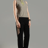 Women’s Sleeveless Hoodie with Adjustable Waist and Kangaroo Pocket