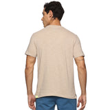 Men Round neck Organic cotton T shirt (Beige)