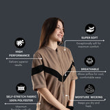 Women’s Half Sleeve V-Neck Textured Zipper Jacket