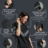 Women’s Half Sleeve V-Neck Textured Zipper Jacket