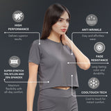 Women’s super stretchy ultra soft sweat wicking Nylon crop top