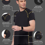 Men's Training T-Shirt with Flat Lock Contrast color stitch