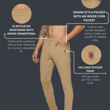Men's Super Stretchable Pant with Denim Pocket & Coin Pocket