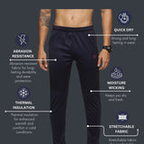 Mens Cut & Sew Track Pant with One Side Zipper Pocket and Inside Drawstring