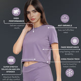 Women’s super stretchy ultra soft sweat wicking Nylon crop top