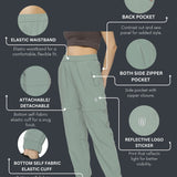 Women's Solid Detachable Track pants with Zipper Pockets