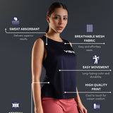 Women's Scoop Neck Tank Top with Chest Print