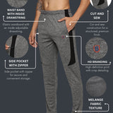 Mens Cut & Sew Track Pant with One Side Zipper Pocket and Inside Drawstring