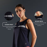 Women's Scoop Neck Tank Top with Chest Print