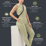 Women's Cotton Coord Set with Crop Top and draw string side pocket Jogger