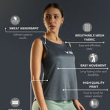 Women's Scoop Neck Tank Top with Chest Print