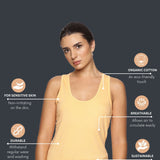 Women Sleeveless Razer Back Running Tank top (Orange)