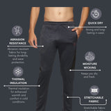 Mens Cut & Sew Track Pant with One Side Zipper Pocket and Inside Drawstring