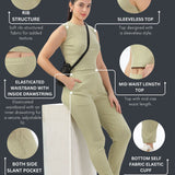 Women's Cotton Coord Set with Crop Top and draw string side pocket Jogger