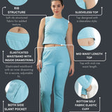 Women's Cotton Coord Set with Crop Top and draw string side pocket Jogger