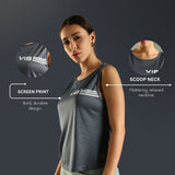 Women's Scoop Neck Tank Top with Chest Print