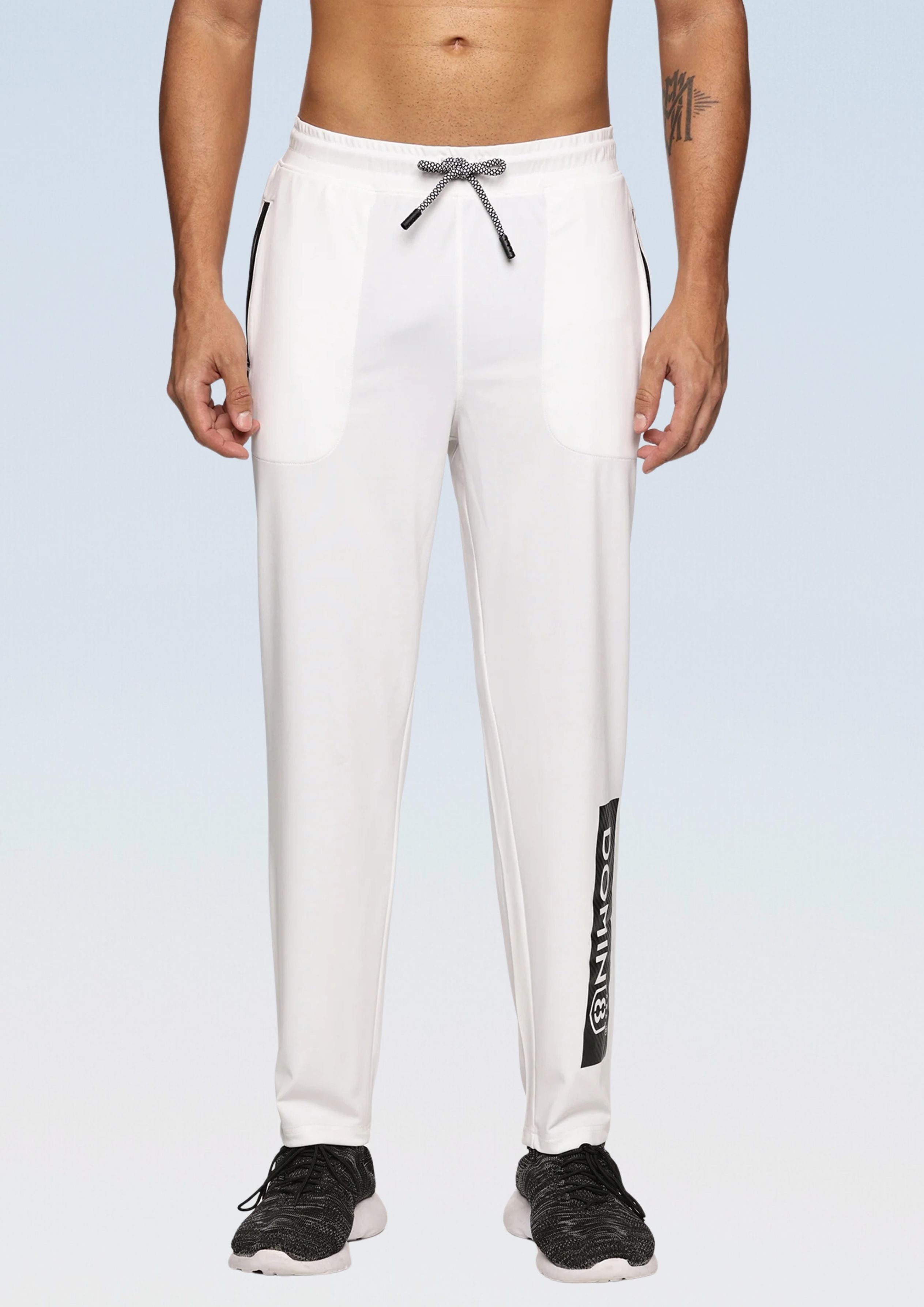 Men side pocket with Zipper closing and outside Drawstring Track Pants