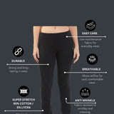 Women's  Cotton Flared Stretchy and Slim Fit Pant