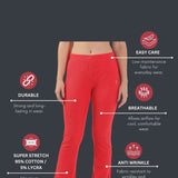 Women's  Cotton Flared Stretchy and Slim Fit Pant