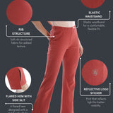 Women's Cotton Slim Flared Stretchy and Slim Fit Slit Pant