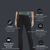 Women's Cotton Slim Flared Stretchy and Slim Fit Slit Pant