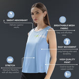 Women's Scoop Neck Tank Top with Chest Print