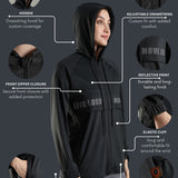 Women's Raglan Sleeve Hoodie with High V-Neck Collar & Zipper Opening