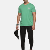 Men Organic Cotton Recycled Polyester Melange effect T Shirt