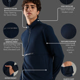 Men’s Half Reverse Zip Jacket with Printed Flap & Zipper Pocket