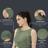 Women UPF Protection & Eco-Friendly Yoga Sleeveless Criss Cross Crop Top